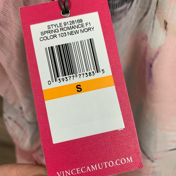 VINCE CAMUTO Off the Shoulder Floral Peasant Top S - Picture 4 of 7